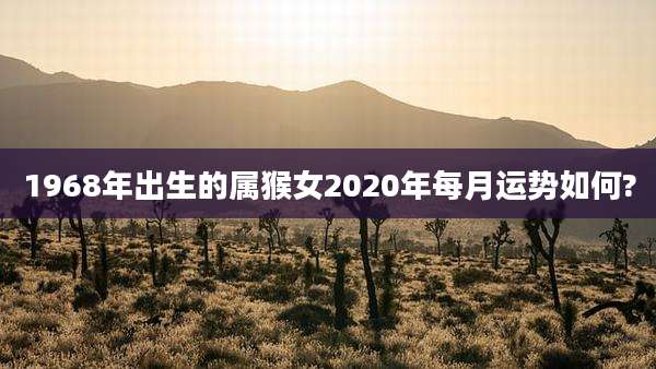 1968年出生的属猴女2020年每月运势如何?