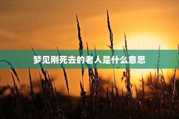 梦见刚死去的老人是什么意思