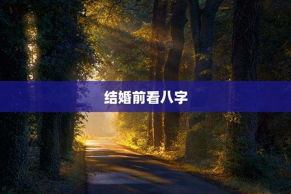 结婚前看八字