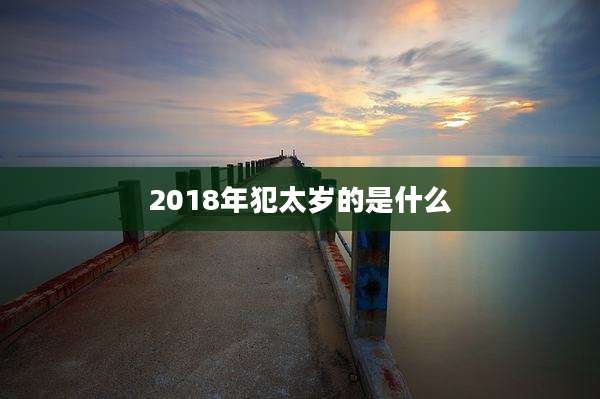 2018年犯太岁的是什么