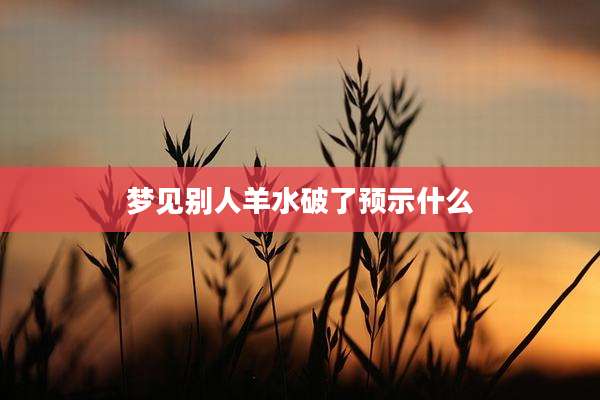 梦见别人羊水破了预示什么