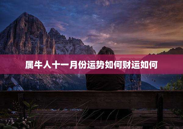 属牛人十一月份运势如何财运如何