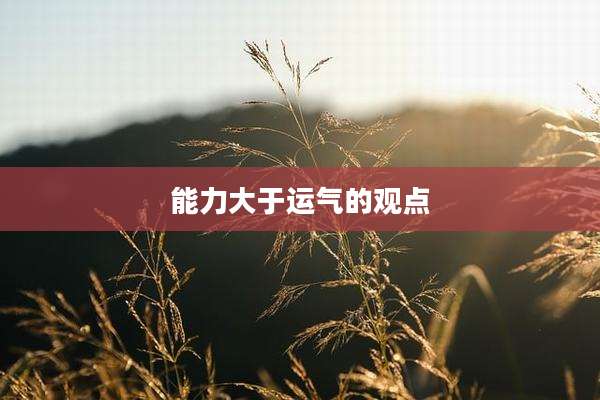 能力大于运气的观点