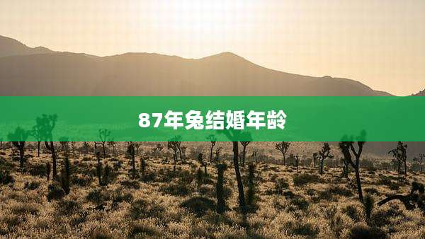 87年兔结婚年龄