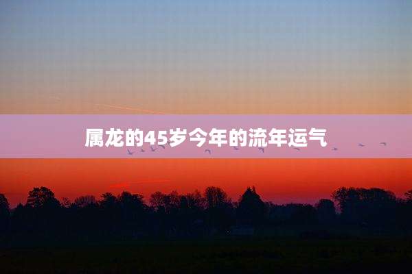 属龙的45岁今年的流年运气
