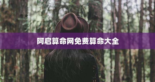 阿启算命网免费算命大全