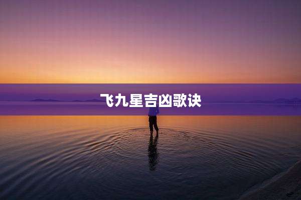 飞九星吉凶歌诀