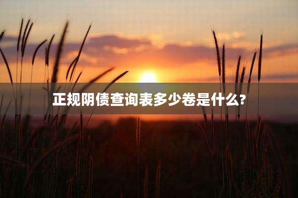 正规阴债查询表多少卷是什么?