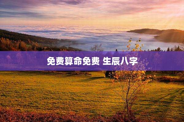 免费算命免费 生辰八字