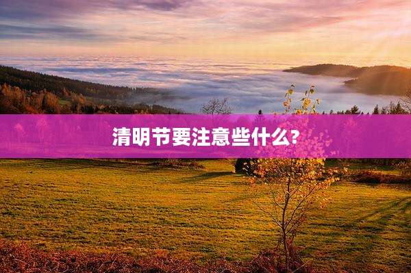 清明节要注意些什么?