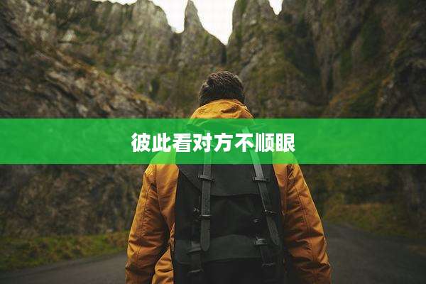 彼此看对方不顺眼
