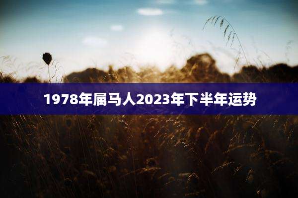 1978年属马人2023年下半年运势
