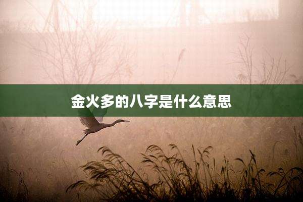 金火多的八字是什么意思