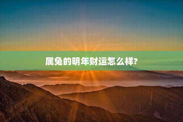属兔的明年财运怎么样?
