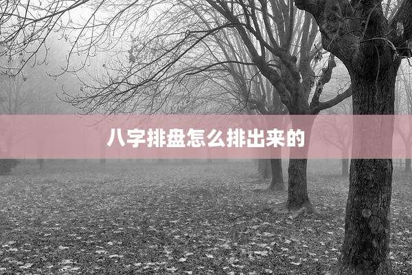 八字排盘怎么排出来的