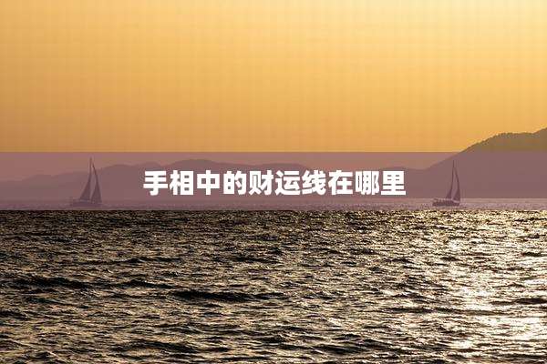 手相中的财运线在哪里