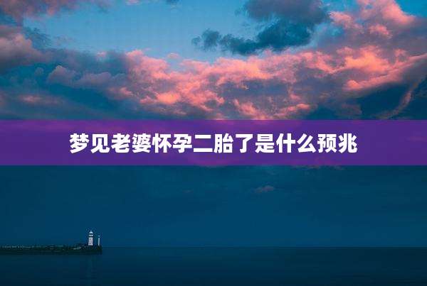 梦见老婆怀孕二胎了是什么预兆