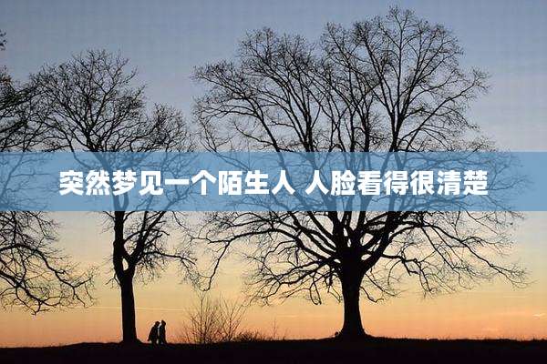 突然梦见一个陌生人 人脸看得很清楚
