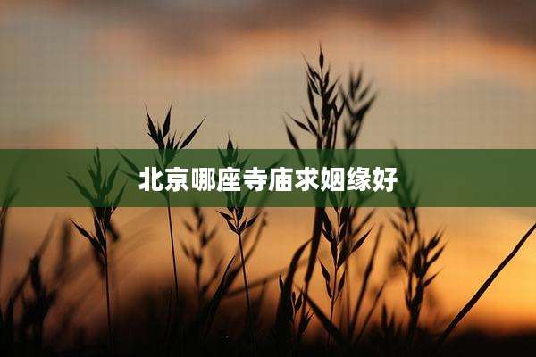 北京哪座寺庙求姻缘好