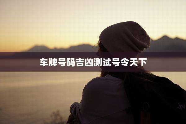 车牌号码吉凶测试号令天下