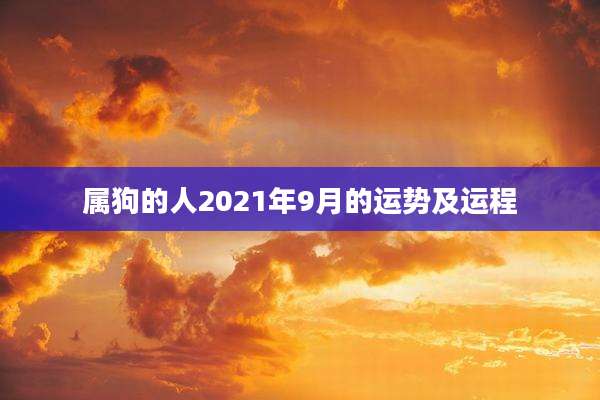 属狗的人2021年9月的运势及运程