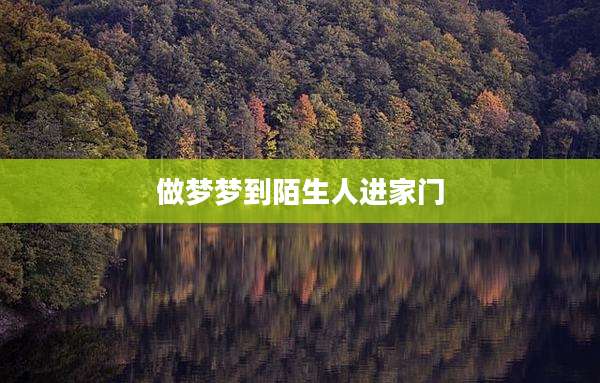 做梦梦到陌生人进家门