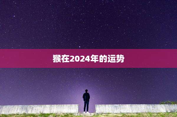 猴在2024年的运势