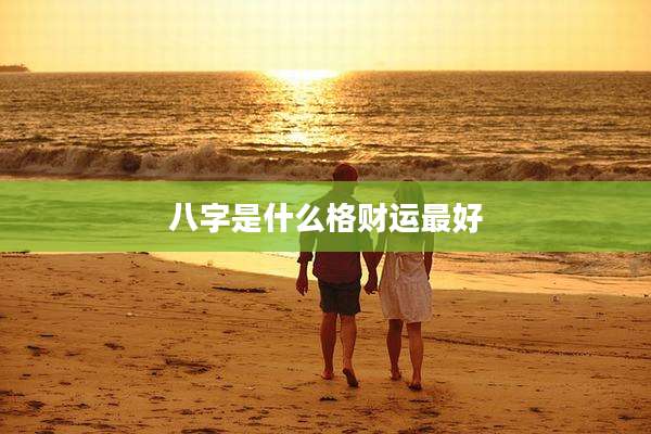 八字是什么格财运最好