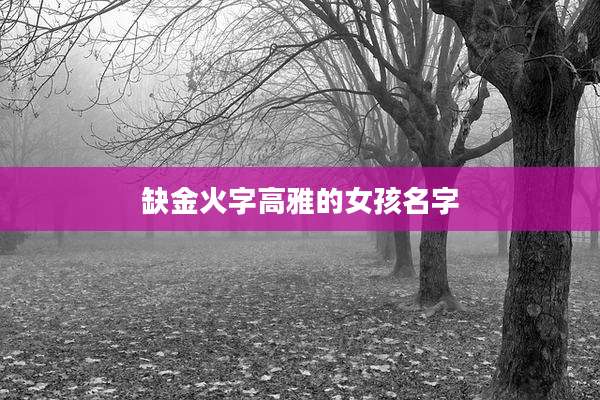 缺金火字高雅的女孩名字