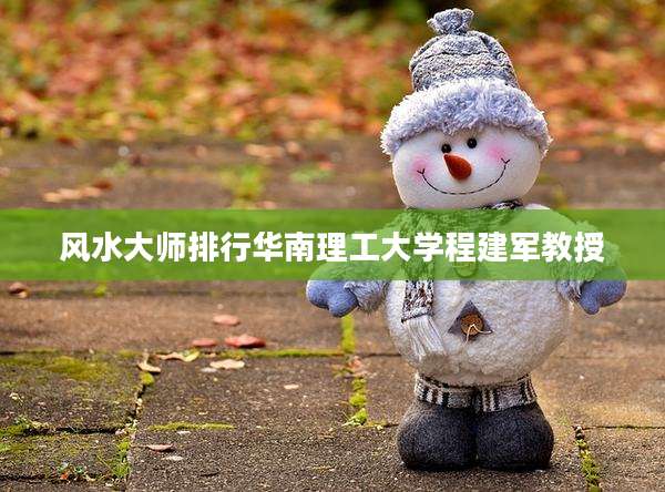 风水大师排行华南理工大学程建军教授