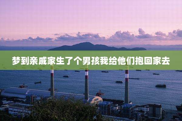 梦到亲戚家生了个男孩我给他们抱回家去