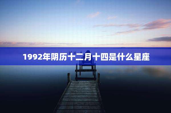 1992年阴历十二月十四是什么星座