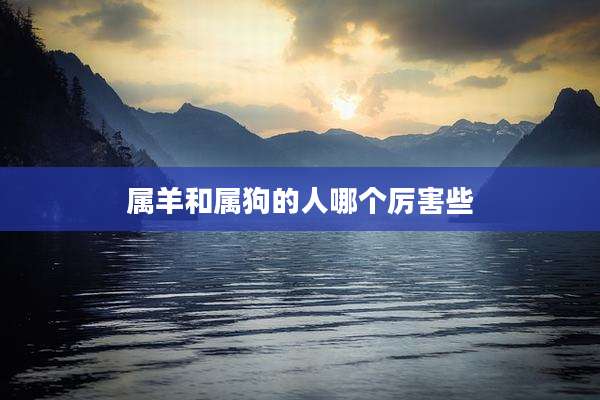 属羊和属狗的人哪个厉害些