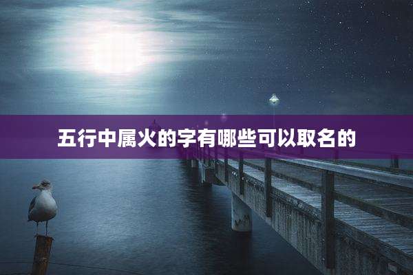 五行中属火的字有哪些可以取名的