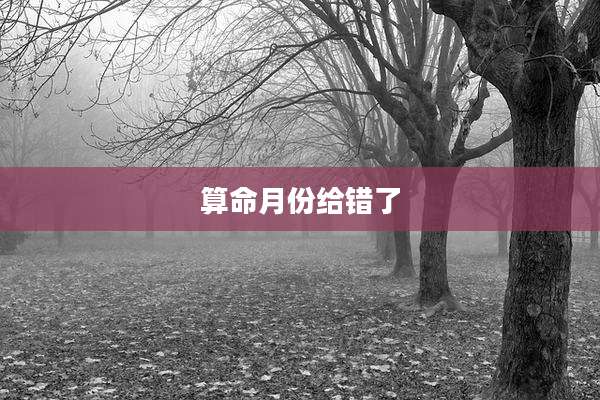 算命月份给错了
