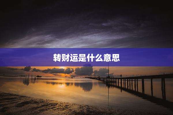 转财运是什么意思