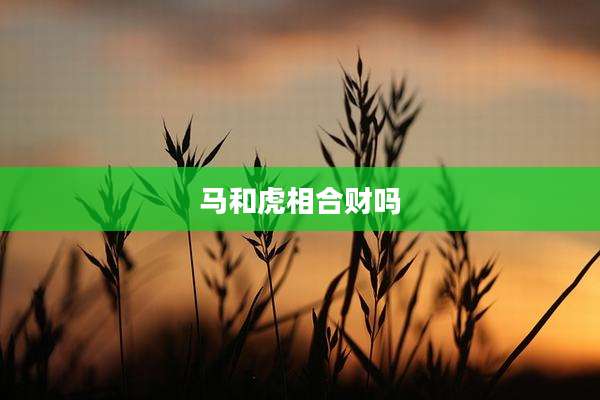 马和虎相合财吗