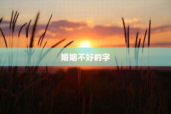 婚姻不好的字