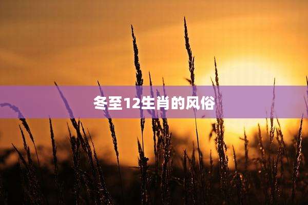 冬至12生肖的风俗