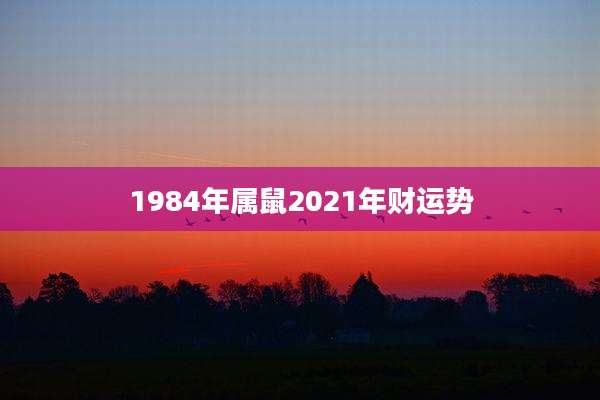 1984年属鼠2021年财运势