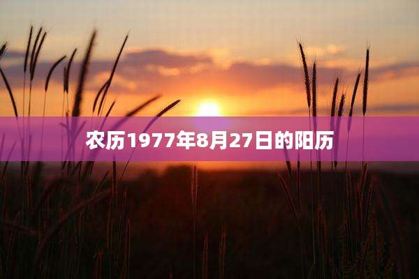 农历1977年8月27日的阳历