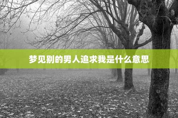 梦见别的男人追求我是什么意思