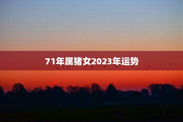 71年属猪女2023年运势