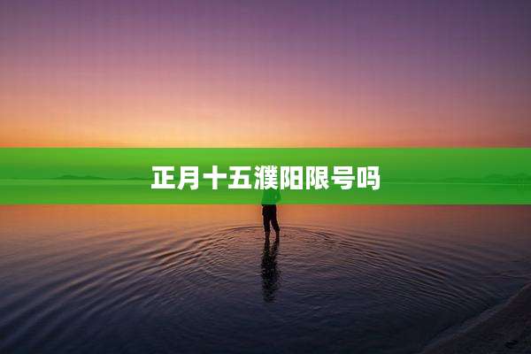 正月十五濮阳限号吗