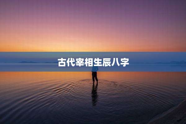 古代宰相生辰八字