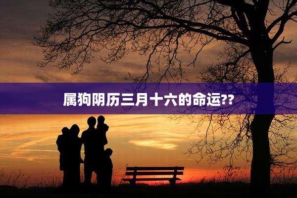 属狗阴历三月十六的命运??