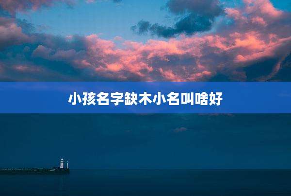 小孩名字缺木小名叫啥好