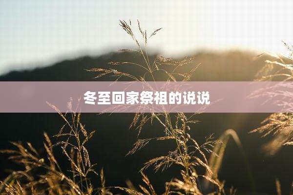 冬至回家祭祖的说说