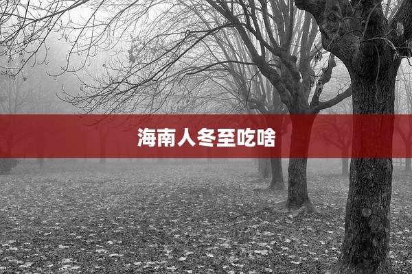 海南人冬至吃啥