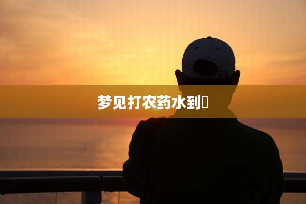 梦见打农药水到唃